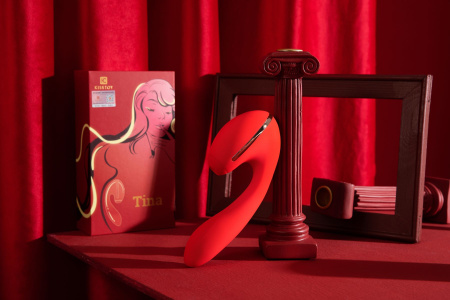 фото Вакуумный вибратор Kistoy Tina с подогревом, вагинально-клиторальный, диаметр 35мм