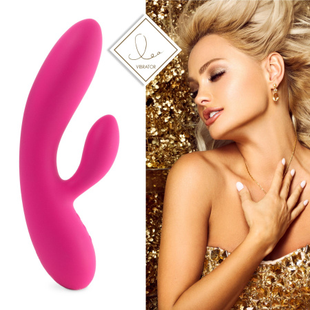 фото Гибкий вибратор кролик с двумя моторами FeelzToys Lea Rabbit Vibrator Rubine Red