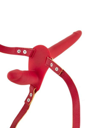 фото Двойной страпон Fetish Tentation Strap-On with Double Dildo Red