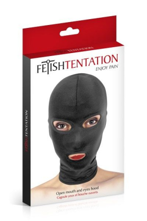 фото Капюшон для БДСМ с открытыми глазами и ртом Fetish Tentation Open Mouth and Eyes Hood