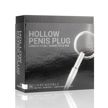 фото Полый уретральный стимулятор Sinner Gear Unbendable - Hollow Penis Plug, длина 4см, диаметр 8мм