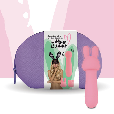 фото Мини-вибратор FeelzToys Mister Bunny Pink с двумя насадками