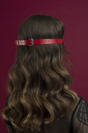 фото Маска на глаза Feral Feelings - Blindfold Mask, натуральная кожа, красная