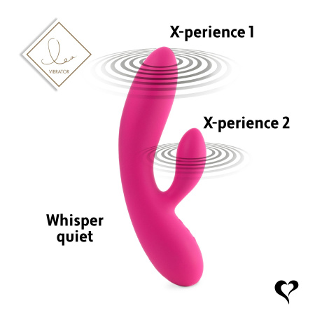 фото Гибкий вибратор кролик с двумя моторами FeelzToys Lea Rabbit Vibrator Rubine Red