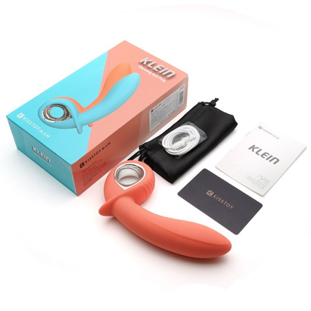 фото Анальный вибратор KisToy Klein Orange с надувающимся кончиком, unisex, диаметр 35-50мм