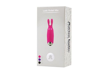 фото Вибропуля Adrien Lastic Pocket Vibe Rabbit Black со стимулирующими ушками