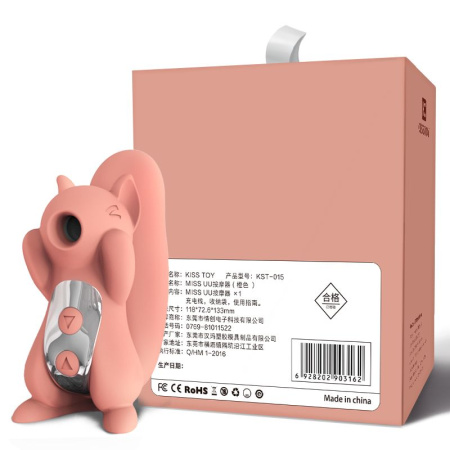 фото Вакуумный стимулятор с вибрацией KisToy Miss UU Orange, игрушка 2-в-1