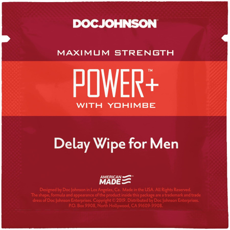 фото Пролонгирующая салфетка Doc Johnson Power+ Delay Wipe For Men с  экстрактом йохимбе фото Пролонгирующая салфетка Doc Johnson Power+ Delay Wipe For Men с  экстрактом йохимбе