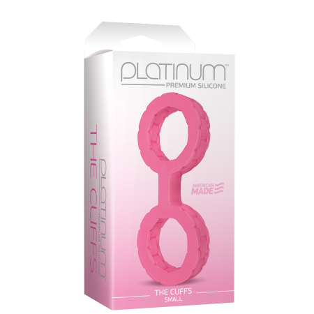 фото Наручники из силикона Doc Johnson The Cuffs Small - Pink, хорошо тянутся, для рук и для ног