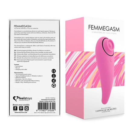 фото Пульсатор для клитора плюс вибратор FeelzToys - FemmeGasm Tapping & Tickling Vibrator Pink