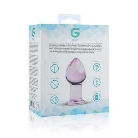 фото Розовая анальная пробка из стекла Gildo Pink Glass Buttplug No. 27