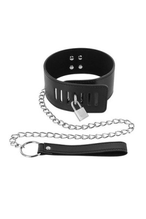 фото Ошейник с замком и с поводком Fetish Tentation Padlock and Leash