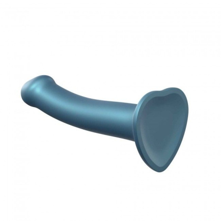 фото Насадка для страпона Strap-On-Me Mono Density Dildo Blue M, диам. 3,3см, однослойный силикон, гибкий