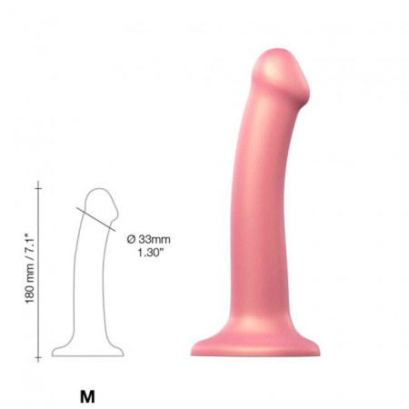фото Насадка для страпона Strap-On-Me Mono Density Dildo Rose M, диам. 3,3см, однослойный силикон, гибкий
