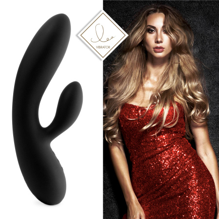 фото Гибкий вибратор кролик с двумя моторами FeelzToys Lea Rabbit Vibrator Black