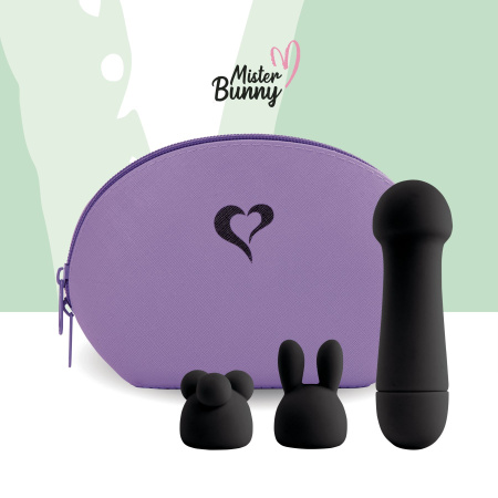 фото Мини-вибратор FeelzToys Mister Bunny Black с двумя насадками