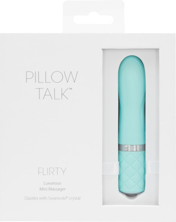 фото Роскошный вибратор PILLOW TALK - Flirty Teal с кристаллом Сваровски, гибкая головка