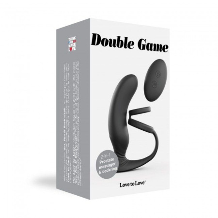 фото Вибромассажер простаты Love To Love Double Game с двойным эрекционным кольцом и пультом ДУ