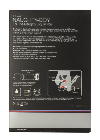 фото Вибромассажер простаты Rocks Off Naughty-Boy Black, массаж промежности, макс диаметр 3,5см