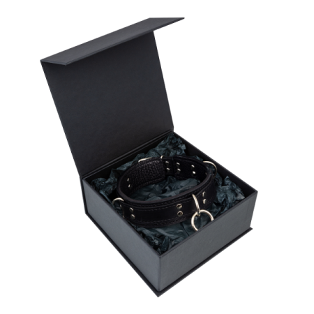 фото Премиум ошейник LOVECRAFT размер S черный, натуральная кожа, в подарочной упаковке