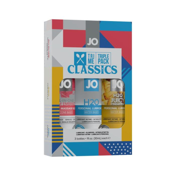 Набор System JO Tri-Me Triple Pack - Classics (3 х 30 мл) водная, силиконовая и вкусовая смазки