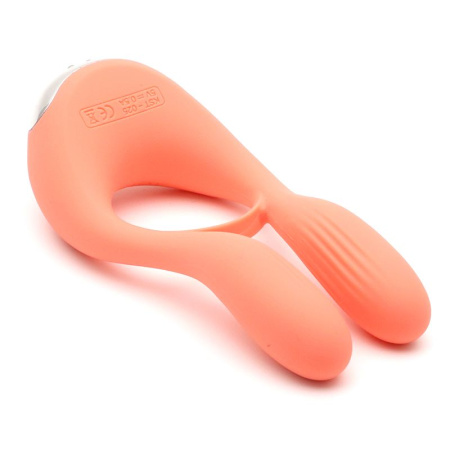 фото Вибратор для пар KisToy Martin Orange, два мотора, крепление на член, диаметр 32мм