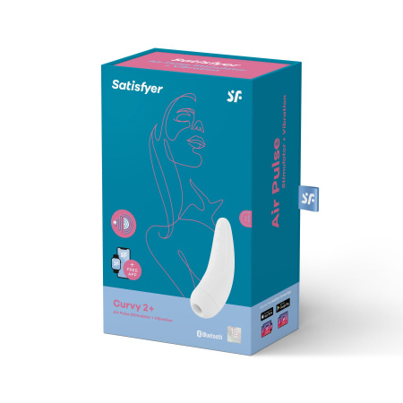 фото Вакуумный клиторальный стимулятор Satisfyer Curvy 2+ White с управлением через интернет