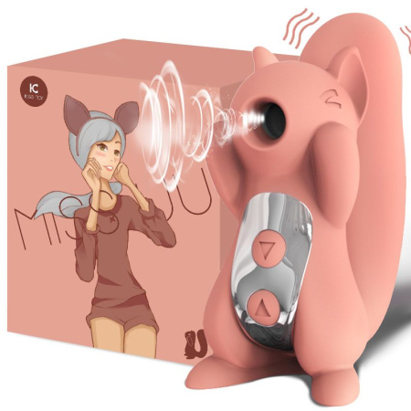 фото Вакуумный стимулятор с вибрацией KisToy Miss UU Orange, игрушка 2-в-1