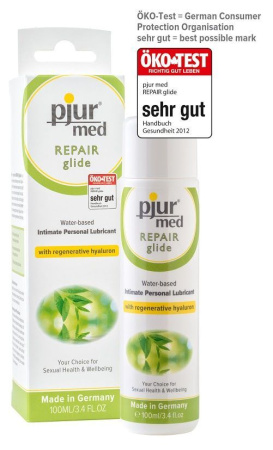 фото Лубрикант на водной основе pjur MED Repair glide 100 мл с регенерирующим гиалуроном для сухой кожи