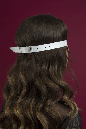 фото Маска на глаза Feral Feelings - Blindfold Mask, натуральная кожа, белая