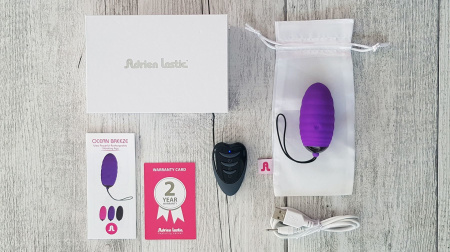 фото Виброяйцо Adrien Lastic Ocean Breeze Purple с пультом ДУ, 10 режимов работы