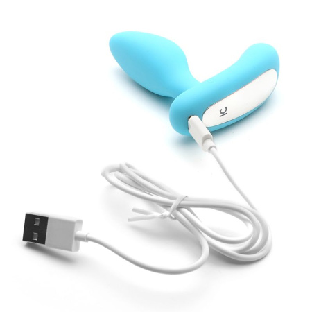 фото Вибропробка и массажер простаты 2-в-1 KisToy Gordon Blue с пультом ДУ, гибкая ножка