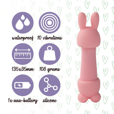 фото Мини-вибратор FeelzToys Mister Bunny Pink с двумя насадками