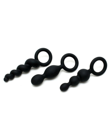фото Набор анальных игрушек Satisfyer Plugs black (set of 3) - Booty Call, макс. диаметр 3см
