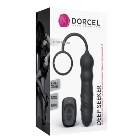 фото Анальный вибратор Dorcel Deep Seeker с эрекционным кольцом и пультом ДУ