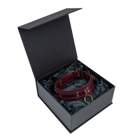 фото Премиум ошейник LOVECRAFT размер S фиолетовый, натуральная кожа, в подарочной упаковке