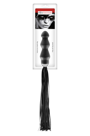фото Флоггер с ручкой - анальным плагом Fetish Tentation Whip with Plug Handle