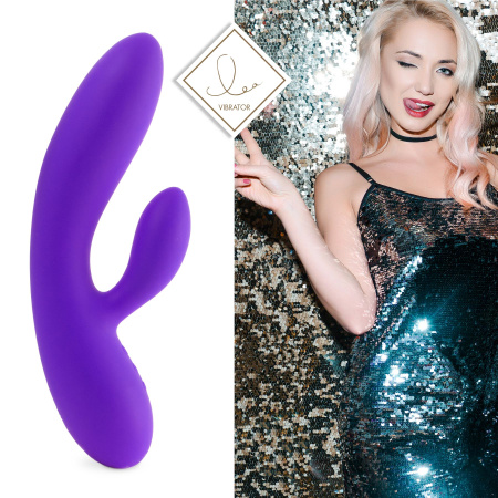 фото Гибкий вибратор кролик с двумя моторами FeelzToys Lea Rabbit Vibrator Medium Purple
