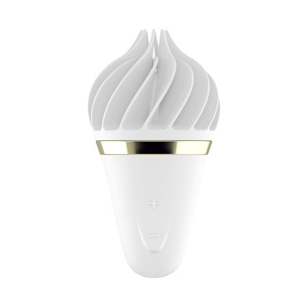 фото Мороженка спиннатор Satisfyer Lay-On - Sweet Treat White/Gold, 10 режимов работы, водонепрониц.