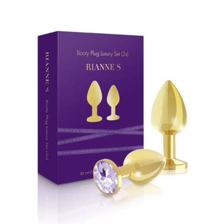 фото Набор металлических анальных пробок с кристаллом RIANNE S - Booty Plug Luxury Set, диаметр 3 и 3,5см