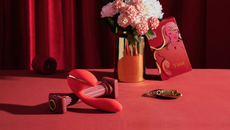 фото Вакуумный вибратор Kistoy Tina с подогревом, вагинально-клиторальный, диаметр 35мм