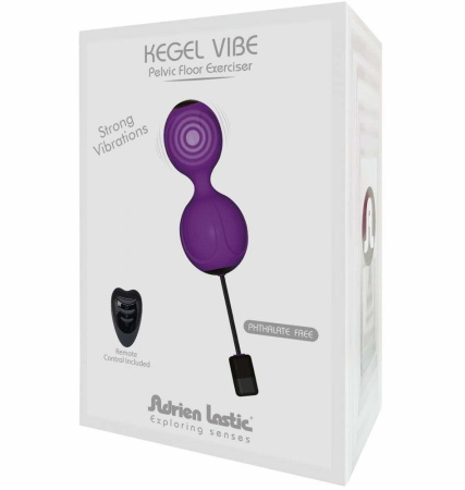 фото Вагинальные шарики с вибрацией Adrien Lastic Kegel Vibe Purple, диаметр 3,7см