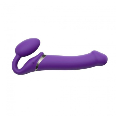 фото Безремневой страпон с вибрацией Strap-On-Me Vibrating Violet L, диаметр 3,7см, пульт ДУ, регулируемы