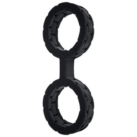 фото Наручники из силикона Doc Johnson The Cuffs Large - Black, хорошо тянутся, для рук и для ног