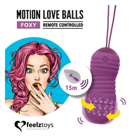 фото Вагинальные шарики с жемчужным массажем FeelzToys Motion Love Balls Foxy с пультом ДУ, 7 режимов