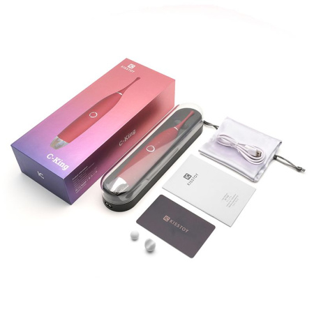 фото Клиторальный вибратор KisToy C-King, с двумя доп. насадками, мощная точечная стимуляция