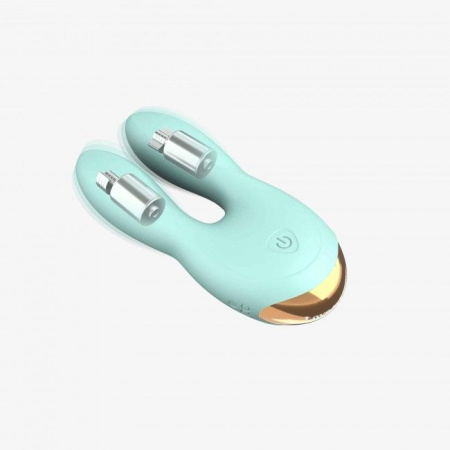 фото Вибратор-кролик Love To Love Hear Me Menthe с двумя моторчиками и разноцветной LED-подсветкой