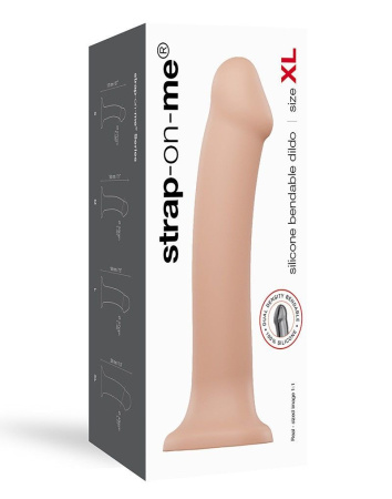фото Насадка для страпона Strap-On-Me Dual Density Dildo Flesh XL, диаметр 4,5см, двухслойная, гибкая