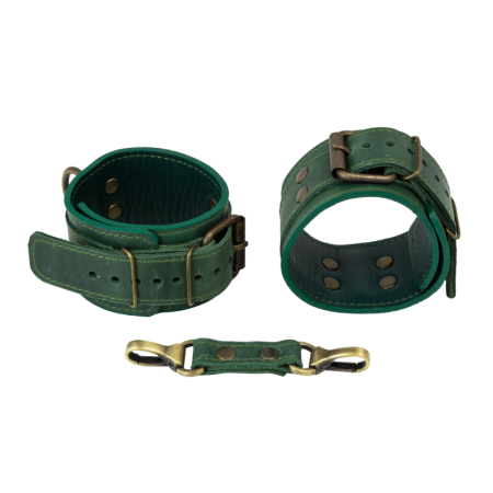 фото Премиум поножи LOVECRAFT зеленые, натуральная кожа, в подарочной упаковке