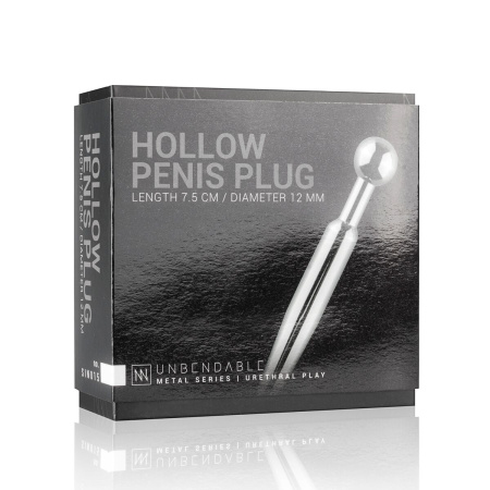 фото Полый уретральный стимулятор Sinner Gear Unbendable - Hollow Penis Plug, длина 7,5см, диаметр 12мм
